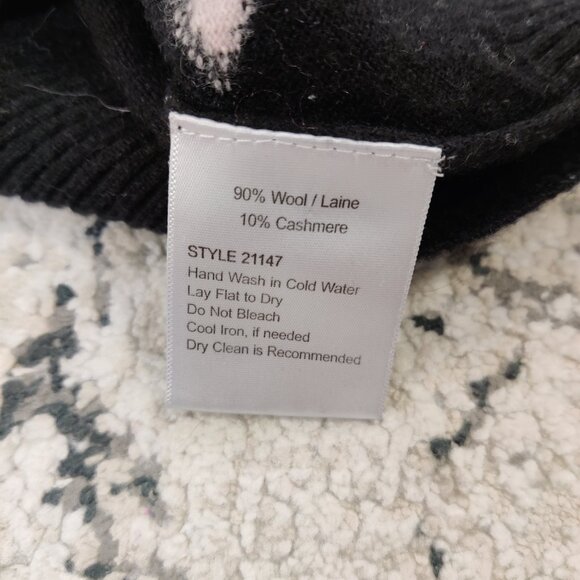 Gordon Cooper Golf Women's Sweater Size M Wool Cashmere Black Argyle Tennis Prep - Picture 5 of 8